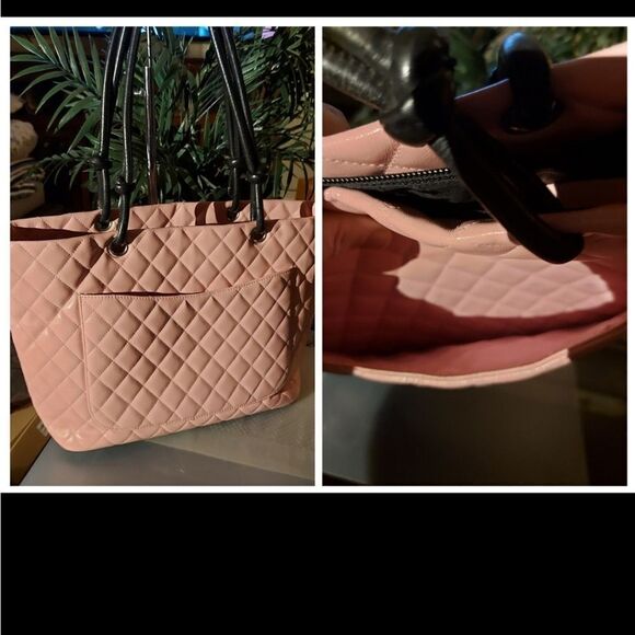 CHANEL Pink and Black Quilted Tote - Picture 5 of 10